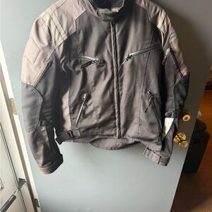Viking Cycle Black and Gray Textile Motorcycle Jacket (Men’s Small)